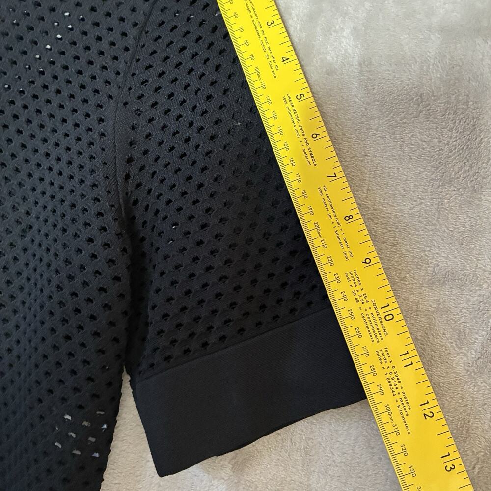 A.L.C. Cropped Open-Knit Top Sweater Black Size M - Picture 9 of 10